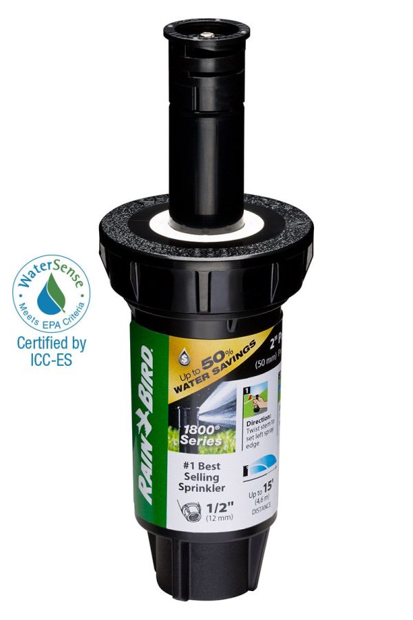 1802HDSPRS – 2 in Pop-up Spray Head – Half Pattern Dual Spray (180°) 15 ft Range with Pressure Regulator