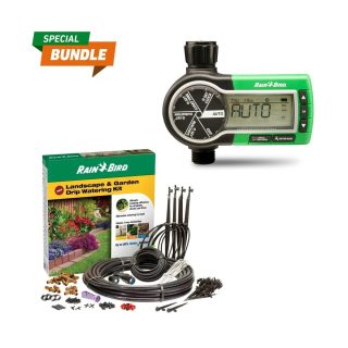 Bundle - 1ZEHTMR - Electronic Garden Hose Watering Timer & Landscape & Garden Drip Watering Kit