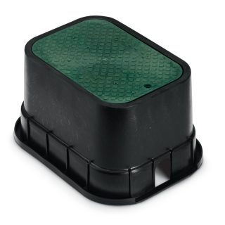 PVBSTD - 12 in. PVB Standard Valve Box - Black Body & Drop-in Green Lid