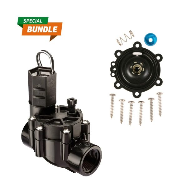 Bundle - CP100 – 1 in. FPT Inline Irrigation Valve & DRKCP/CPF - Diaphragm Repair Kit for CP